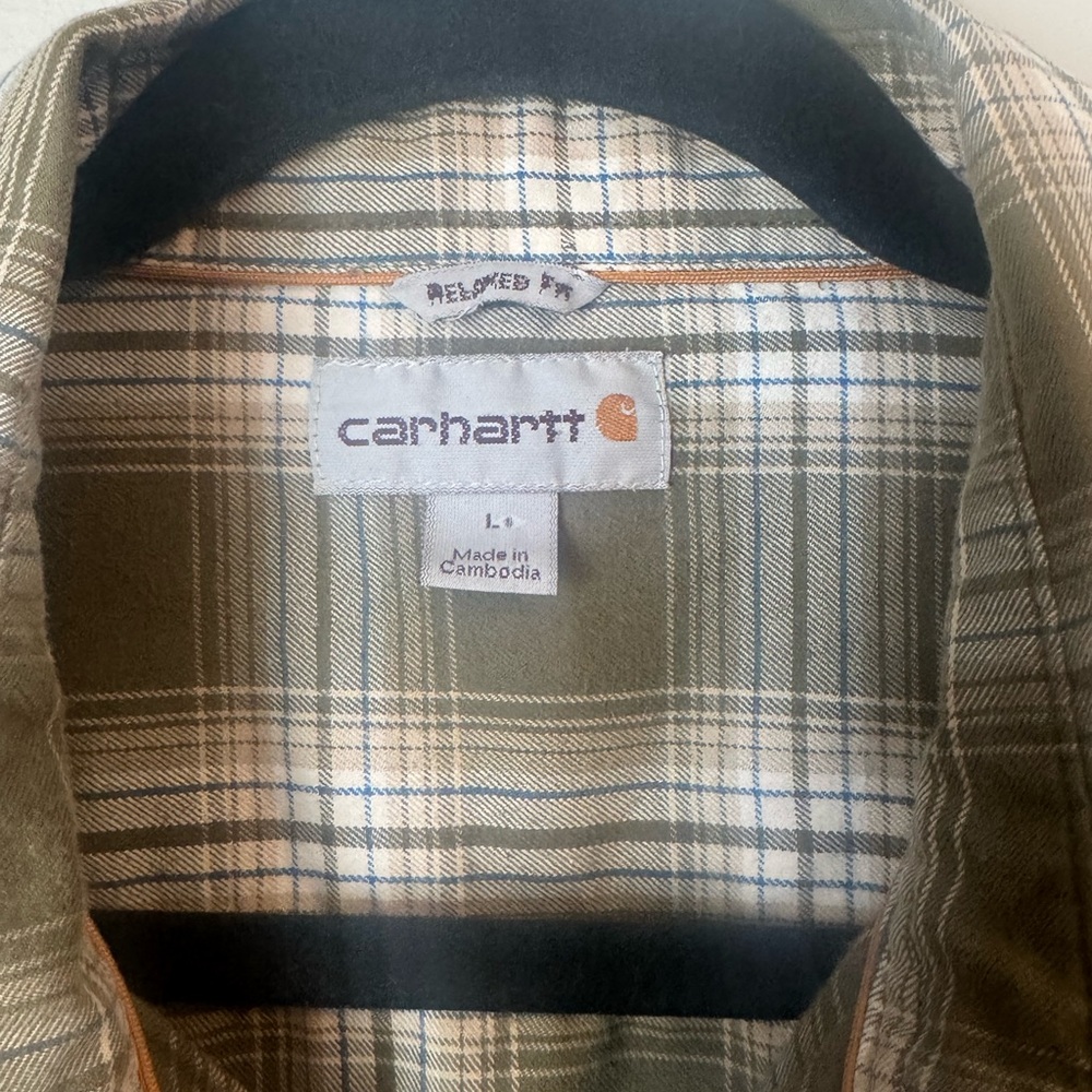 Carhartt Force Green and White Plaid Shirt - Picture 3 of 6
